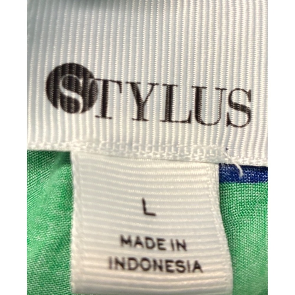Stylus Womens Large Blue Green Geometric Medallion Crossback Cami Tank Top - Picture 5 of 7